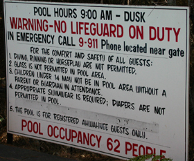 Ahwahnee pool sign: 