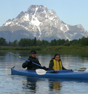 Marty and Wendy kayaking on Oxbow bend: 