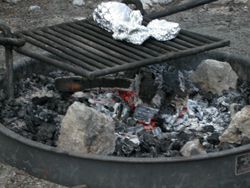 fire with coals for cooking: 