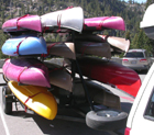 fully loaded kayak trailer: 