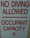 no diving occupancy 6: 