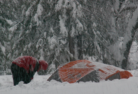 yosemite snow camp 2008 shovel out tent: 