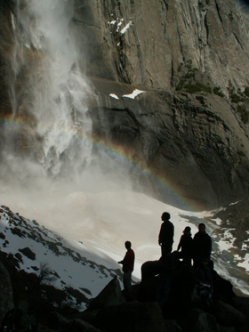2006 at base of Yosemite fall small group with snowcone: 
