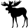 55 pxl moose silhouette facing left: moose silhouette facing left