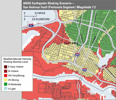 ABAG shake scenario san andreas peninsula: 