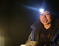 Alice Chen headlamp snow trip 2005 by Colin Underwood: 