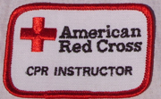 American Red Cross CPR instructor patch: a patch that says American Red Cross CPR instructor