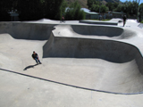 Jackson Wyoming skateboard park: one skateboarder at a park