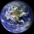 NASA earth western hemisphere 120 pixels: NASA photo of earth western hemisphere from space