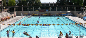 Olympic sized pool with kayaks from above: 