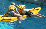 William climbing into kayak: 