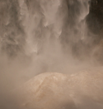 Yosemite Fall hitting snowcone close up: 