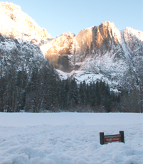 Yosemite Falls and snowy meadow feb 4 2008: 
