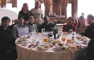 at brunch 2011 winter trip 120 pixels: group at table in Ahwahnee hotel dining room