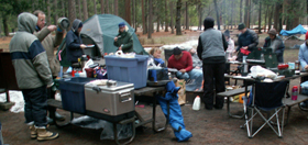 breakfast winter campground Yosemite 2006: 