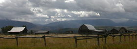 buildings clouds Mormon Row: 