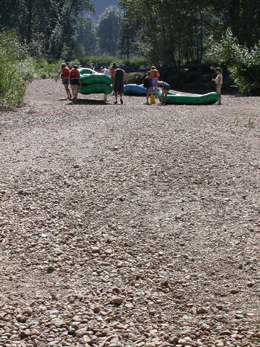 carrying rafts in Yosemite: 