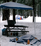 cover fire pit from snow: 