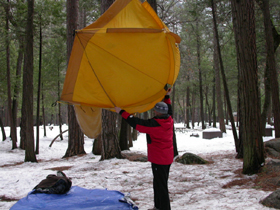 fast way to clean out a tent: 
