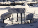 gear left on table snowfall: 