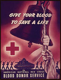 give blood Red Cross poster: Red Cross poster give your blood to save a life