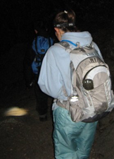 hiking down by flashlight Peter Ye photo: hiking down the Yosemite Falls trail by flashlight Peter Ye photo