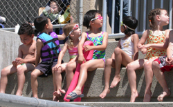kids waiting in bleachers 2005 SVKT: 