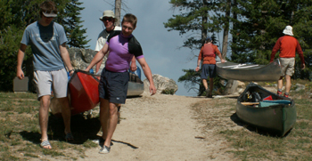 leigh lake portage traffic jam colin simon alan ahlstrand and chris throm: 