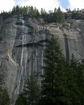 morning light touching royal arches cascade: 