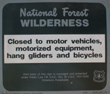 natl forest prohibitions sign: 