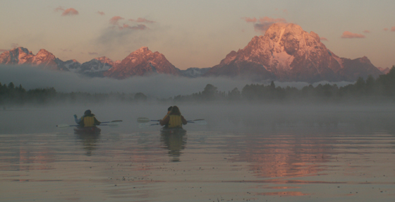 paddling into mist tetons 2005: 
