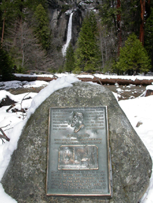 plaque on rock John Muir cabin site: 