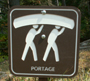 portage sign at end of String Lake: 