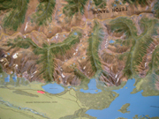 relief map of Taggart Lake to Jackson Lake: 