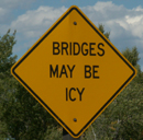sign bridges may be icy: 