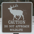 sign caution do not approach wildlife: 