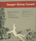 sign danger strong current: 