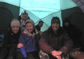 six in tent Yosemite winter 2014 120 pixels: six people in a dark tent