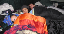 snow camp 2011 3 girls in tent: 3 girls in sleeping bags in a tent