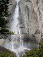 Upper Yosemite falls and rainbow: 