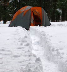 yosemite snow camp 2008 path to tent 233 pixels: 