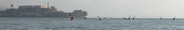 2004 paddling to Alcatraz: 