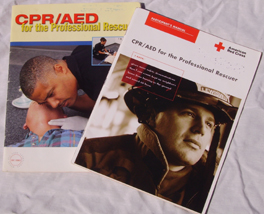 2 covers of Cpr aed text: 2 covers of a textbook