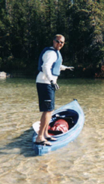 Eric Marxmiller balancing on kayak 150 pixels: 