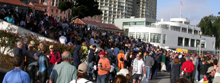 Escape from Alcatraz swimmers in bleachers: 