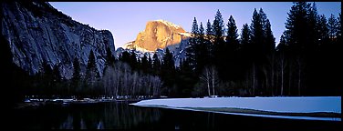 Quang-Tuan Luong winter sunset Half Dome: photo by Quang-Tuan Luong winter Yosemite sunset with Half Dome in pink light