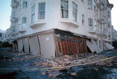 USGS photo marina district soft story damage: 