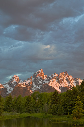 WY_SchwabacherLanding12 copyright EJ Peiker: mountain peak with dark clouds above