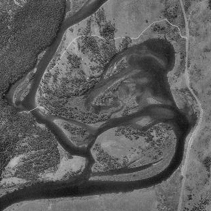 aerialphoto OxbowBend with road on right of picture: