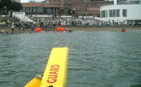 approaching the swim finish Alcatri October 06: 
